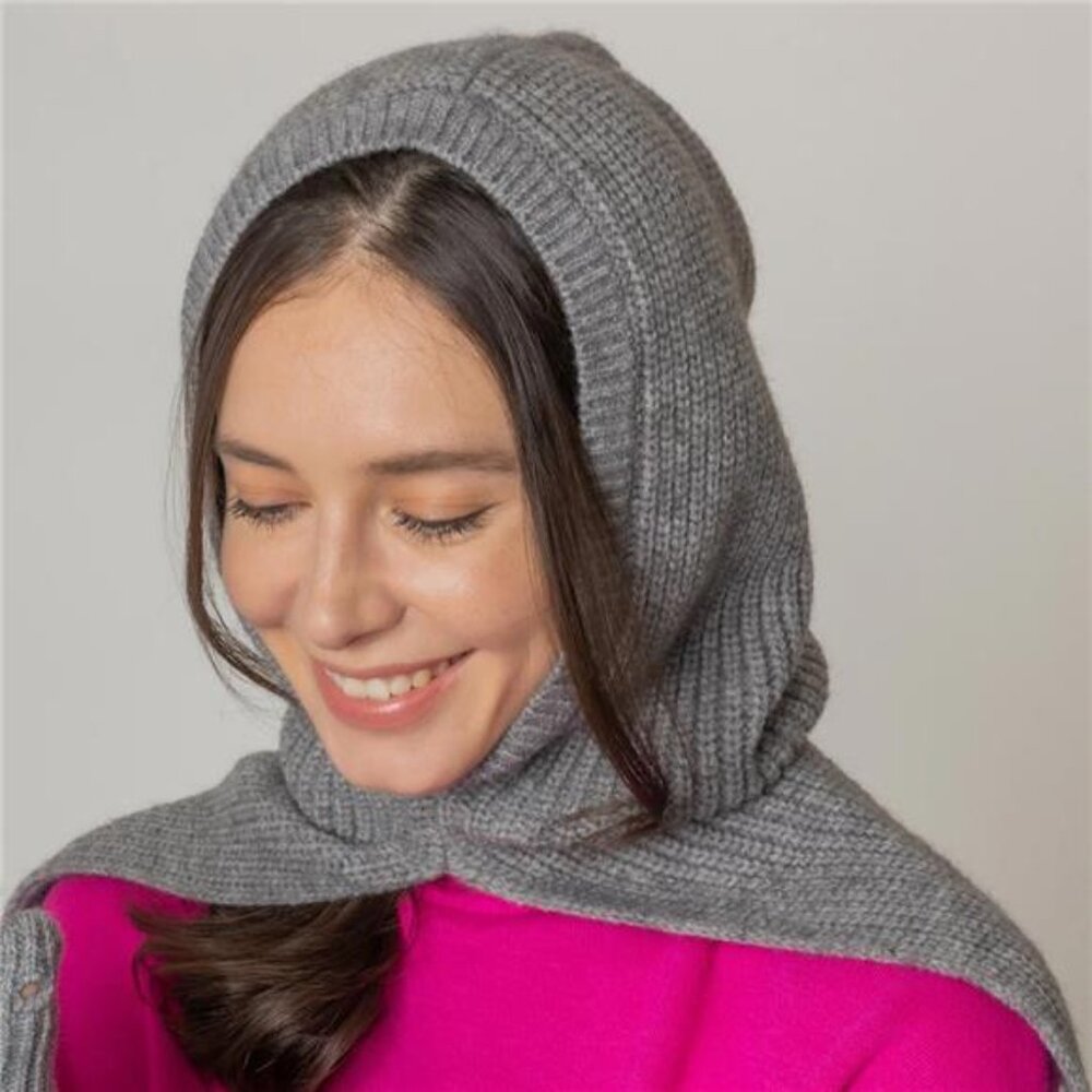 Gray Solid Color Snood Hat - image 1